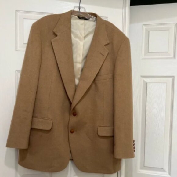 100% Real Camel hair coat/‎ blazer in beige color. Sz XL - Picture 1 of 13